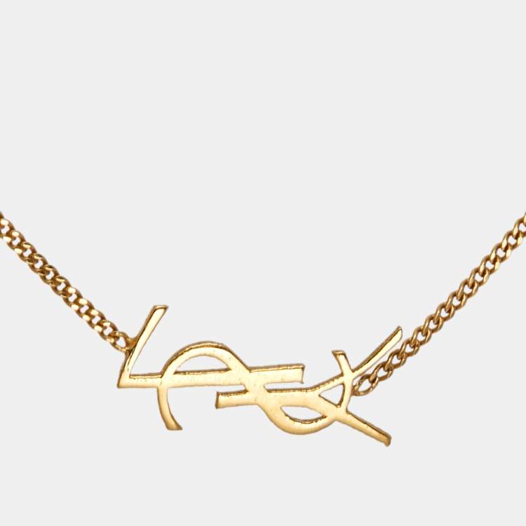 Pre Owned Saint Laurent Opyum Gold Tone Bracelet