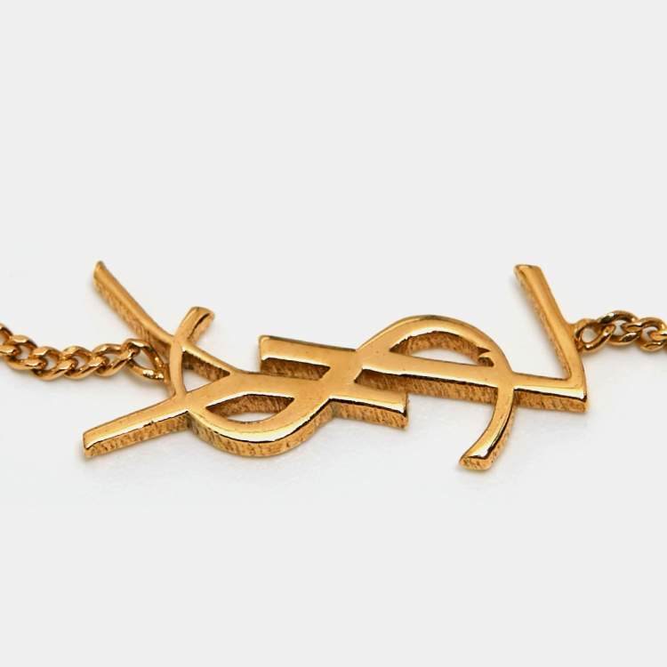 Pre Owned Saint Laurent Opyum Gold Tone Bracelet