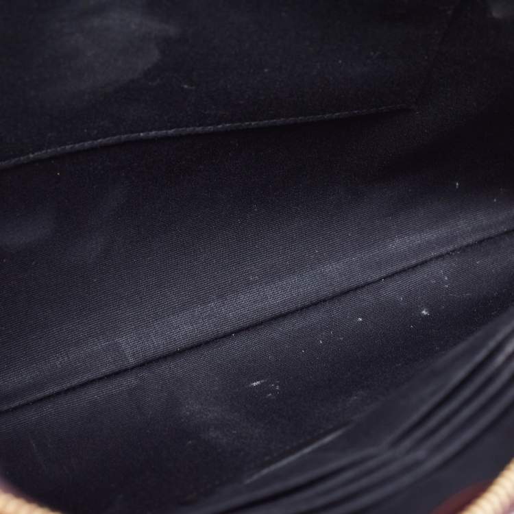 Pre Owned Saint Laurent Burgundy Matelasse Leather Document Holder 