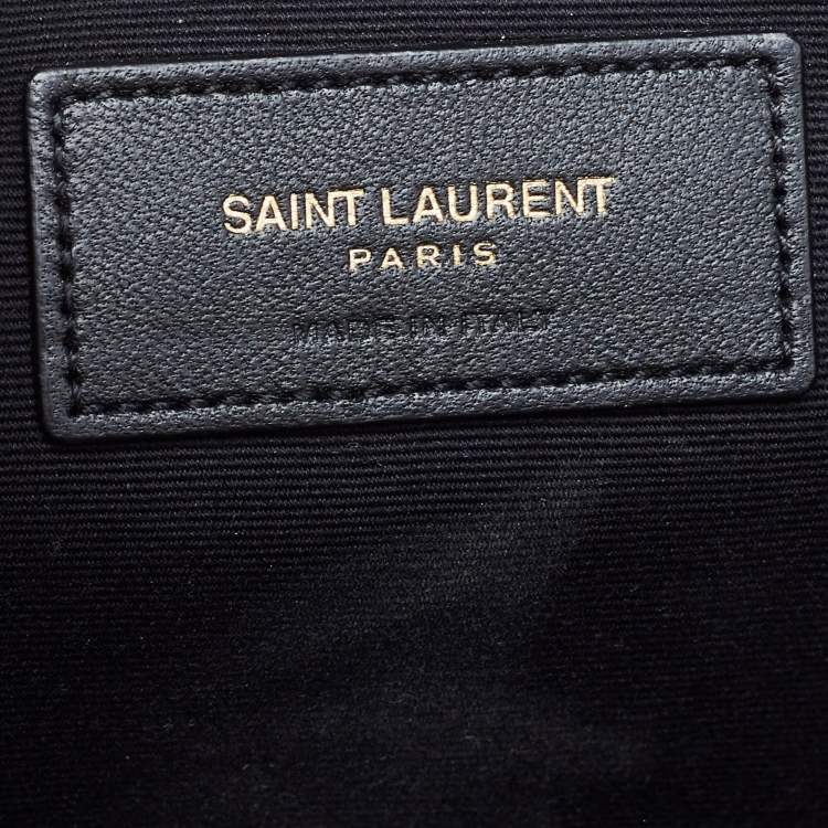 Pre Owned Saint Laurent Burgundy Matelasse Leather Document Holder 