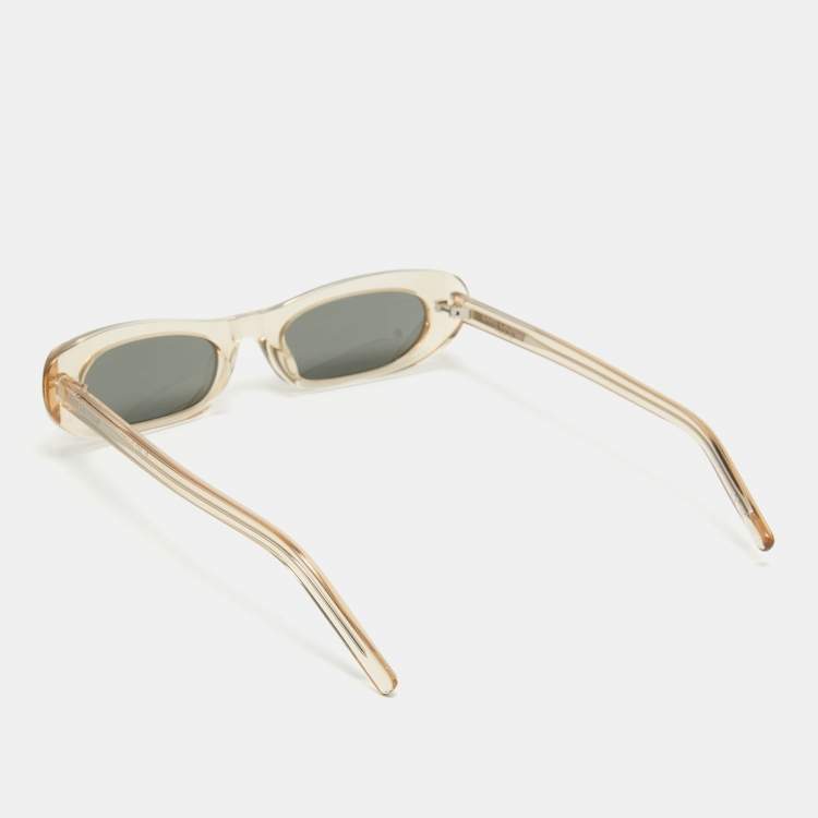 Pre Owned Saint Laurent Black/Beige SL557 Oval Sunglasses