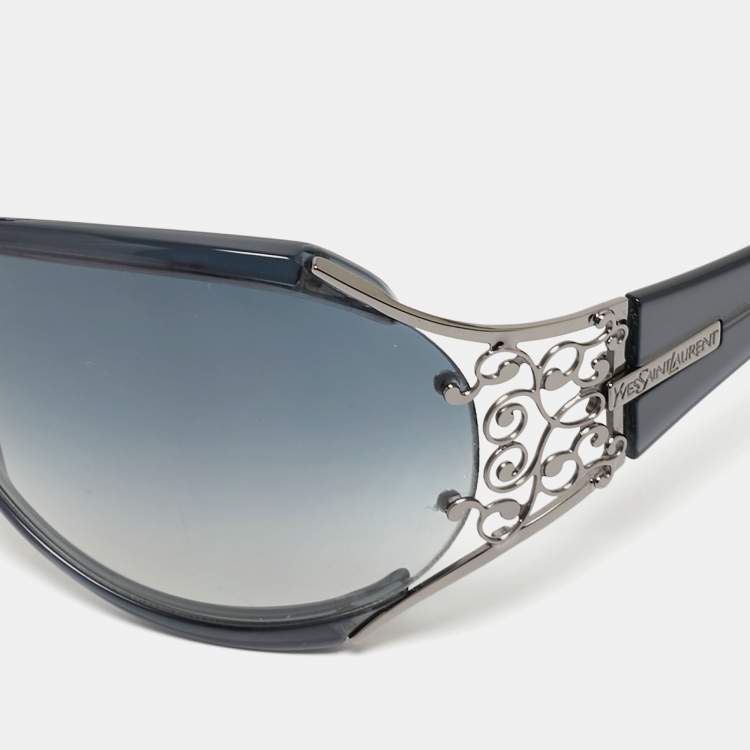 Pre Owned Saint Laurent Blue Gradient 6142/S Oversized Sunglasses