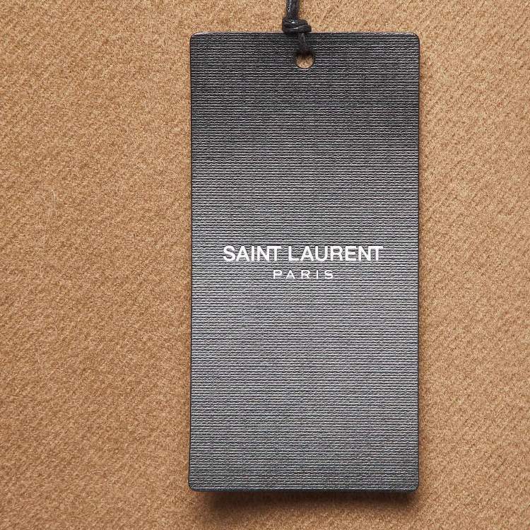 Pre Owned Saint Laurent Paris Brown Cashmere Fringed Scarf 