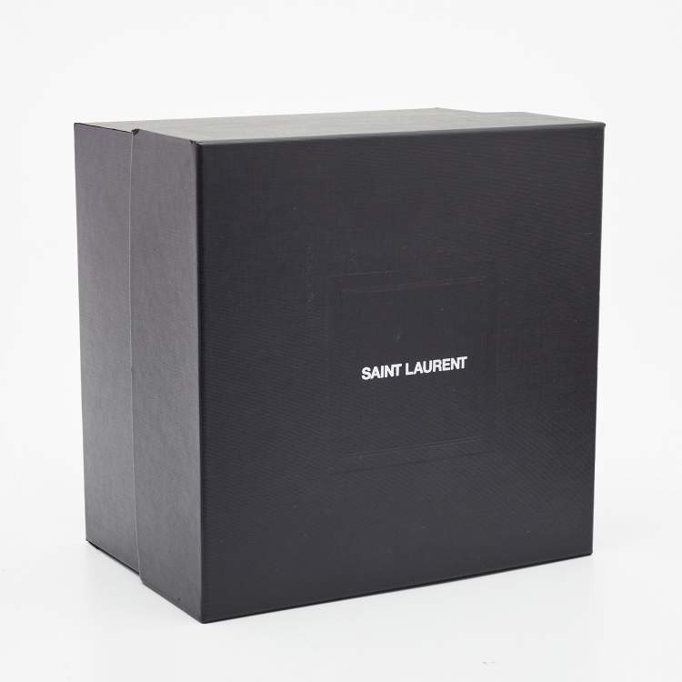 Pre Owned Saint Laurent Paris Gold/Black Lurex Silk Braided Turban S