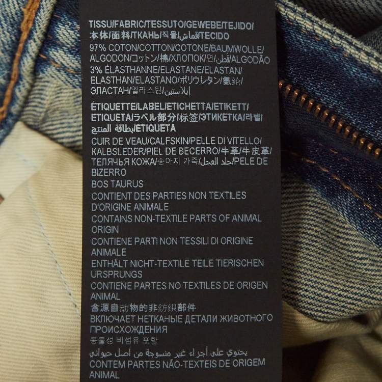 Pre Owned Saint Laurent Paris Blue Washed Denim Jeans L Waist 31"