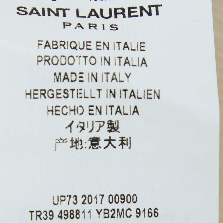Pre Owned Saint Laurent Cream Printed Tank Top S