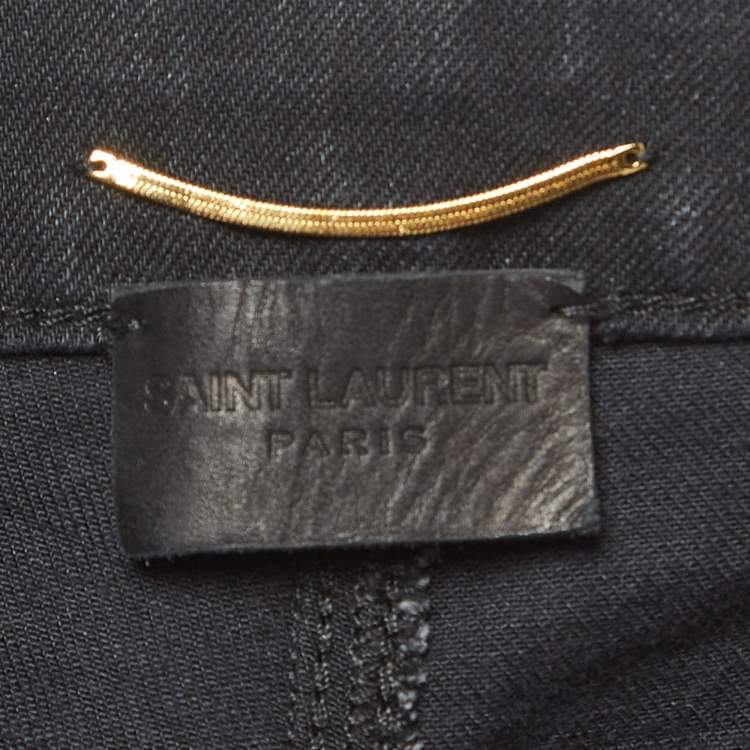 Pre Owned Saint Laurent Paris Black Denim Jeans S Waist 26"