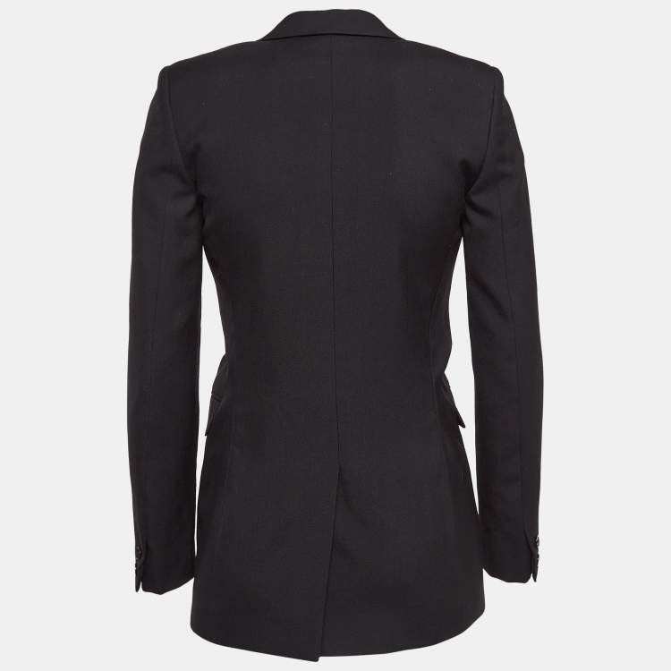 Pre Owned Saint Laurent Black Gabardine Single Breasted Blazer S