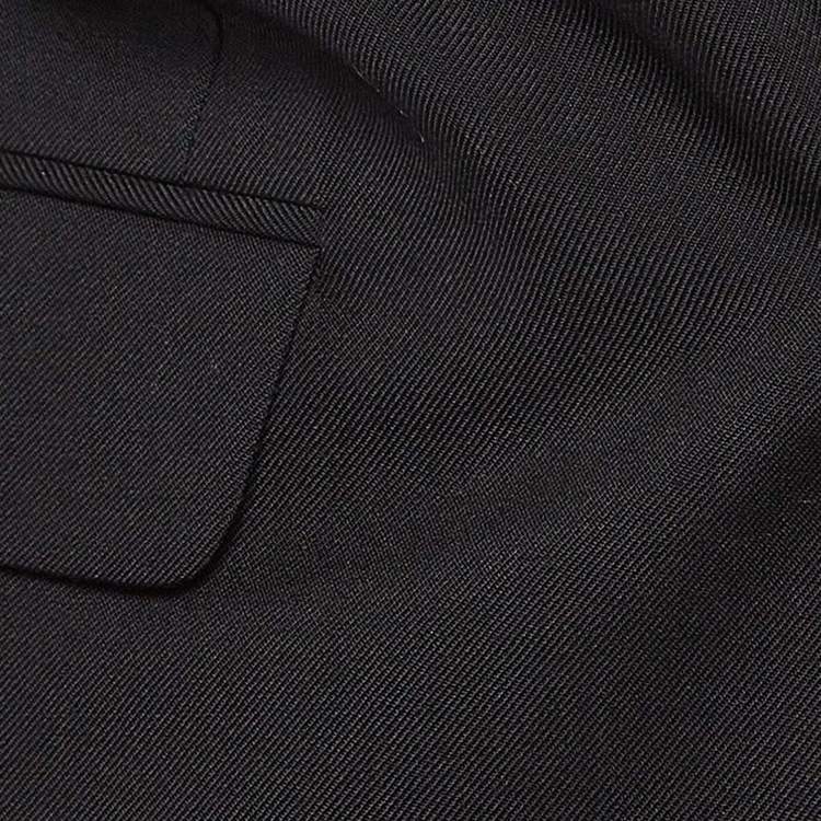 Pre Owned Saint Laurent Black Gabardine Single Breasted Blazer S