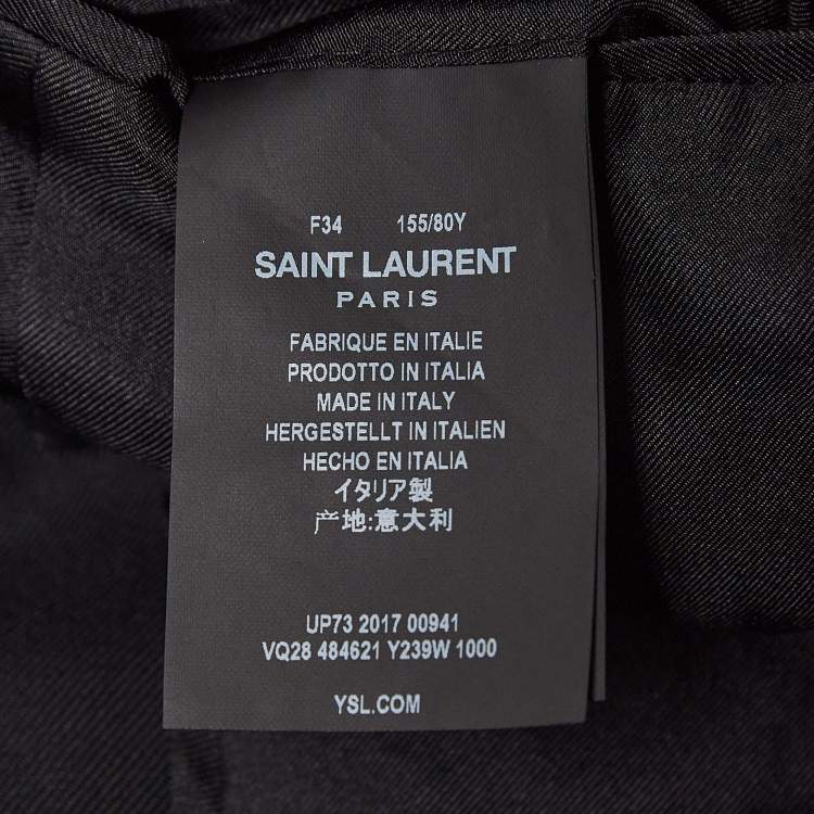 Pre Owned Saint Laurent Black Gabardine Single Breasted Blazer S