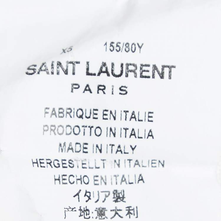 Pre Owned Saint Laurent Paris White Cotton Star Cut-Out Detail T-Shirt XS