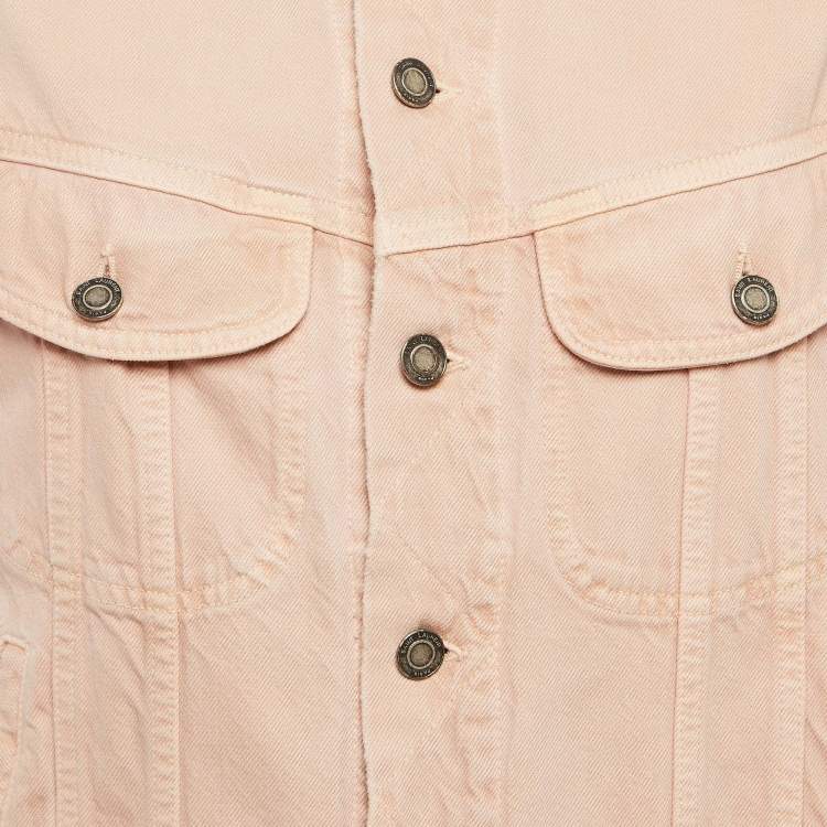 Pre Owned Saint Laurent Paris Pink Denim Button Front Jacket XS