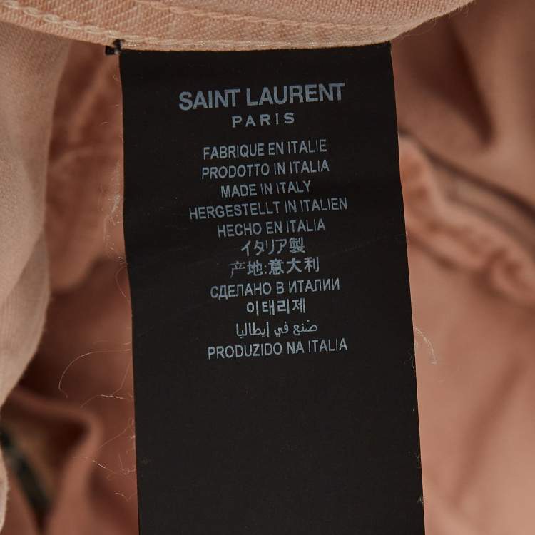 Pre Owned Saint Laurent Paris Pink Denim Button Front Jacket XS