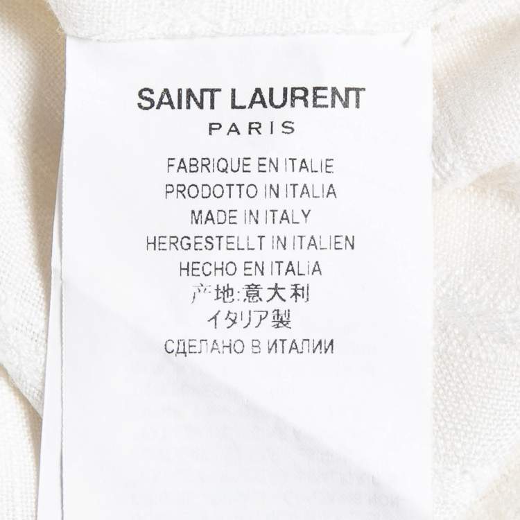 Pre Owned Saint Laurent White Linen Blend Long Tent Dress XL