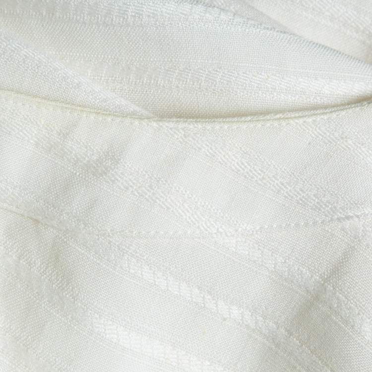 Pre Owned Saint Laurent White Linen Blend Long Tent Dress XL