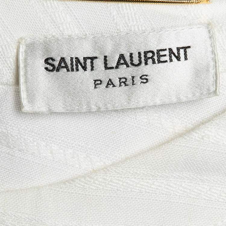 Pre Owned Saint Laurent White Linen Blend Long Tent Dress XL