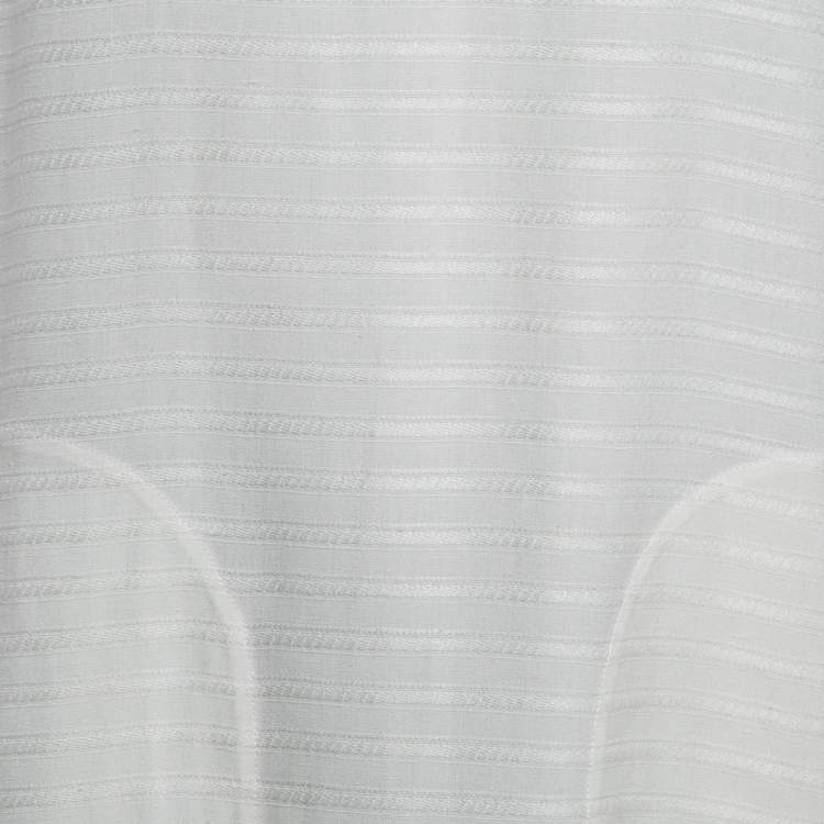 Pre Owned Saint Laurent White Linen Blend Long Tent Dress XL