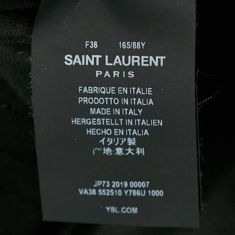 Pre Owned Saint Laurent Paris Black Stripe Wool Double Breasted Blazer M
