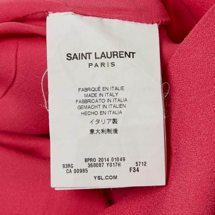 Pre Owned Saint Laurent Paris Pink Cap Sleeve Mini Dress S