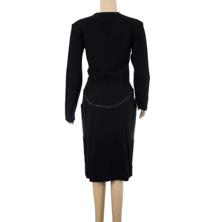 Pre Owned Saint Laurent Paris Black Stretch Long Sleeve Dress M