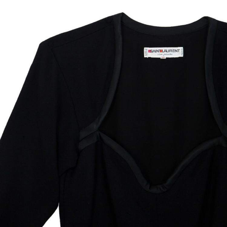 Pre Owned Saint Laurent Paris Black Stretch Long Sleeve Dress M