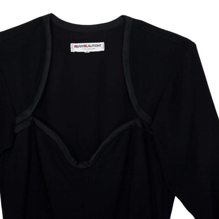 Pre Owned Saint Laurent Paris Black Stretch Long Sleeve Dress M