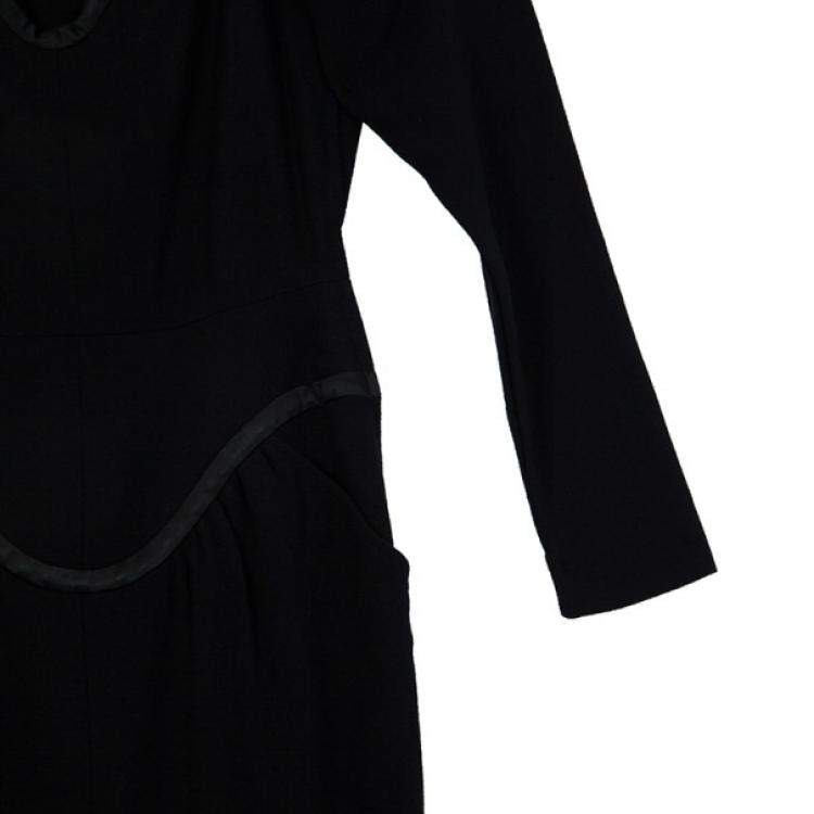 Pre Owned Saint Laurent Paris Black Stretch Long Sleeve Dress M