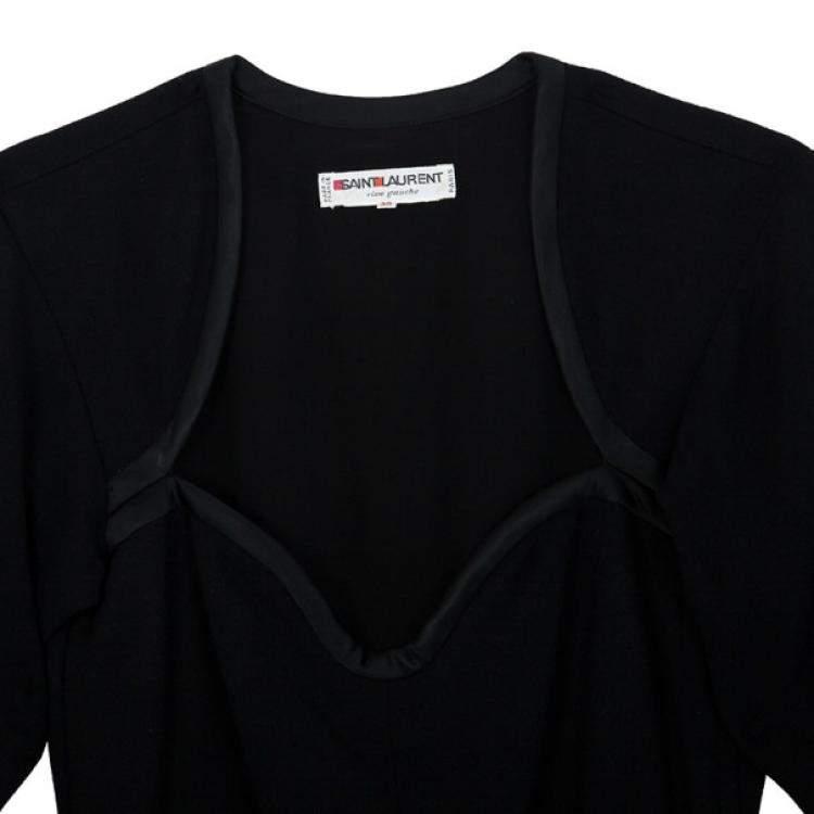 Pre Owned Saint Laurent Paris Black Stretch Long Sleeve Dress M