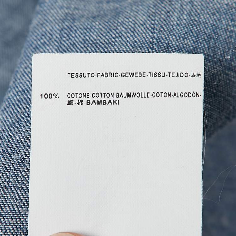 Pre Owned Saint Laurent Paris Blue Denim Full Sleeve Shirt L