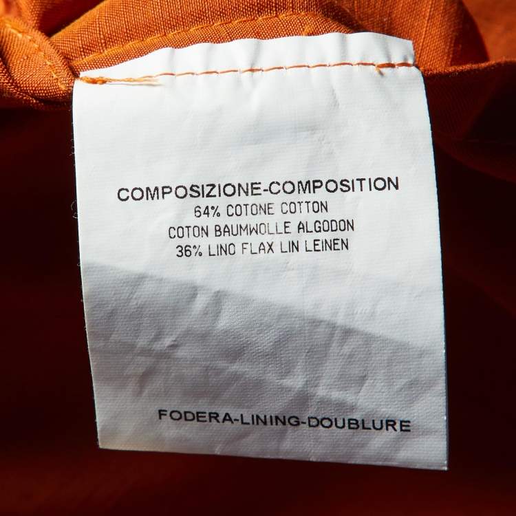 Pre Owned Saint Laurent Orange Cotton Blend Trench Coat M