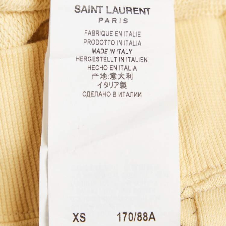 Pre Owned Saint Laurent Paris x Disney Yellow Mickey Mouse Print Cotton Knit Sweater XS