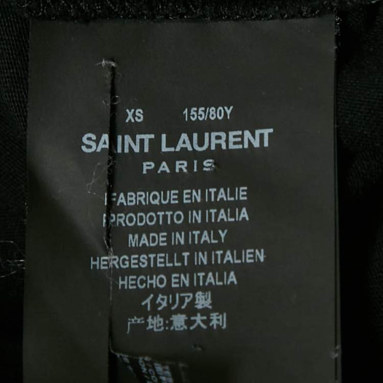 Pre Owned Saint Laurent Paris Black Eiffel Tower Print Jersey T-Shirt XS