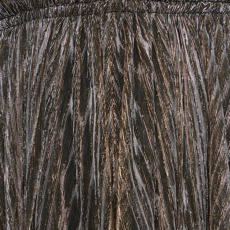 Pre Owned Saint Laurent Paris Metallic Lurex Jersey Backless Mini Dress XS