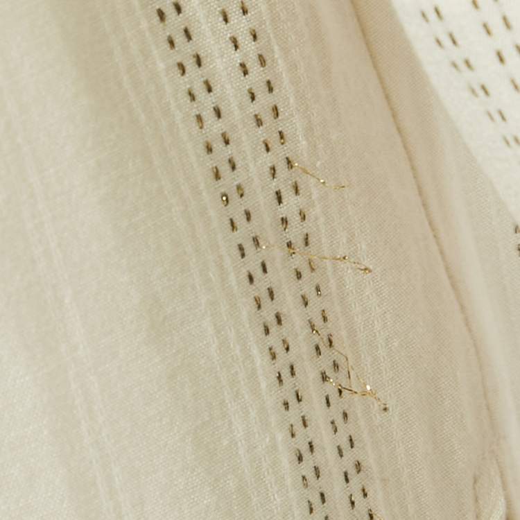 Pre Owned Saint Laurent Paris Cream Stripe Lurex and Cotton Blend Shirt XS