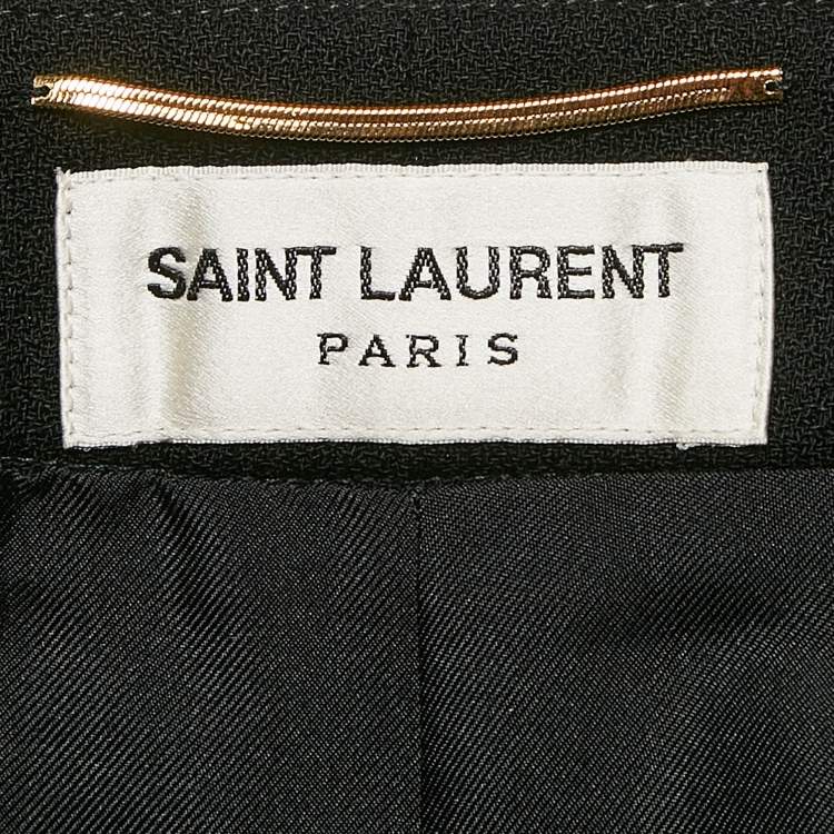 Pre Owned Saint Laurent Black Wool Mini Skirt M