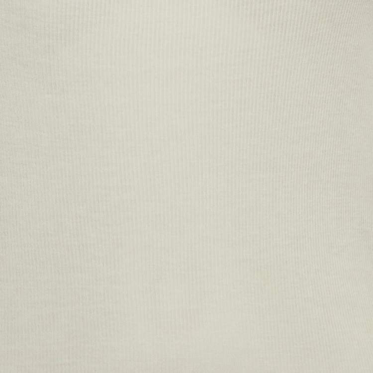 Pre Owned Saint Laurent Cream Modal and Cotton Rib Knit Tank Top XS