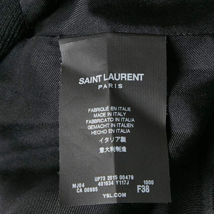 Pre Owned Saint Laurent Black Wool Cape Coat M