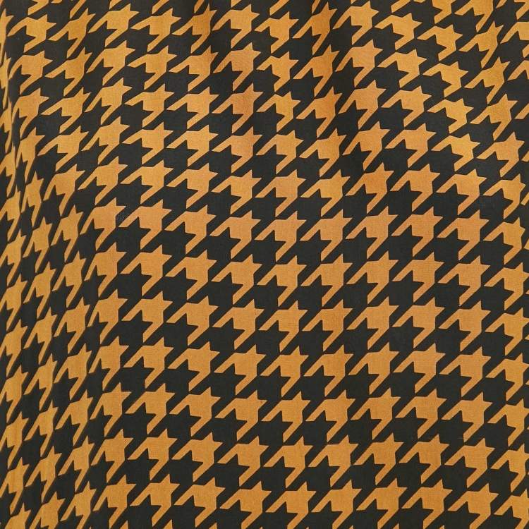Pre Owned Yves Saint Laurent Variation Vintage Black/Brown Tie-Up Neck Blouse M 