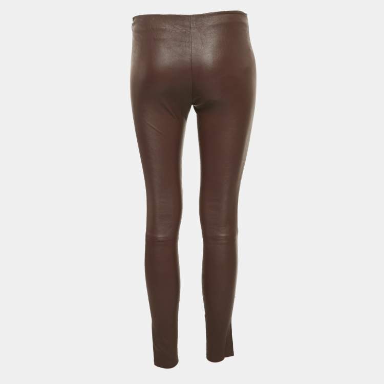 Pre Owned Saint Laurent Burgundy Leather Skinny Leather M