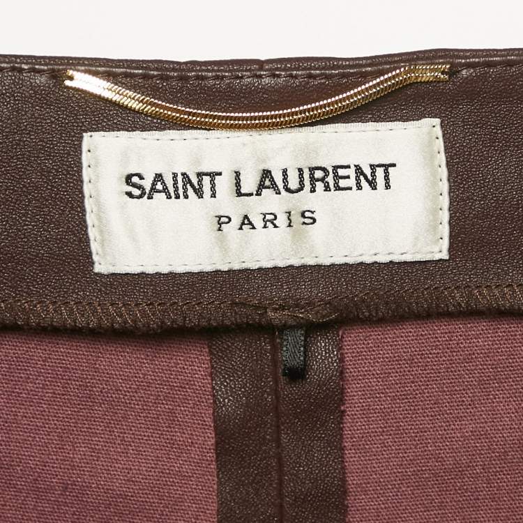 Pre Owned Saint Laurent Burgundy Leather Skinny Leather M