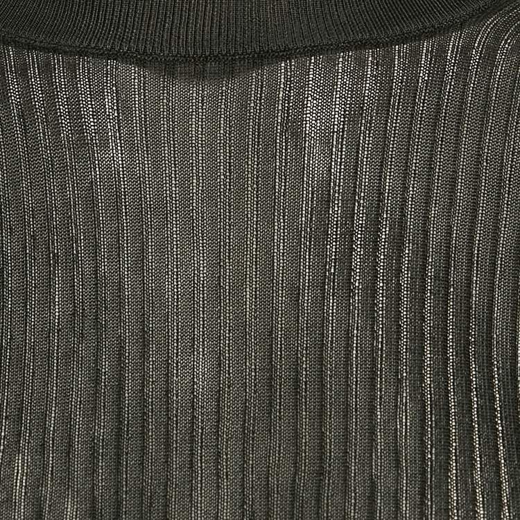 Pre Owned Saint Laurent Paris Black Jersey Long Sleeve Top S