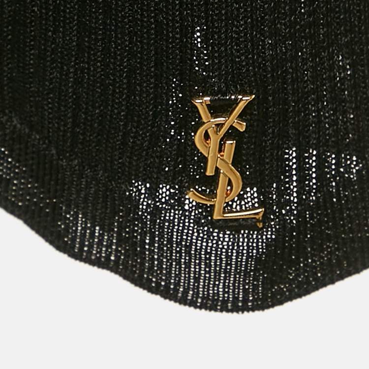 Pre Owned Saint Laurent Paris Black Jersey Long Sleeve Top S
