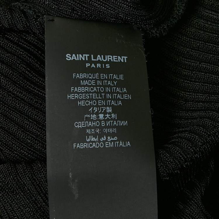 Pre Owned Saint Laurent Paris Black Jersey Long Sleeve Top S