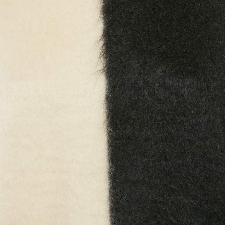 Pre Owned Saint Laurent Black/White Mohair Sweater XS
