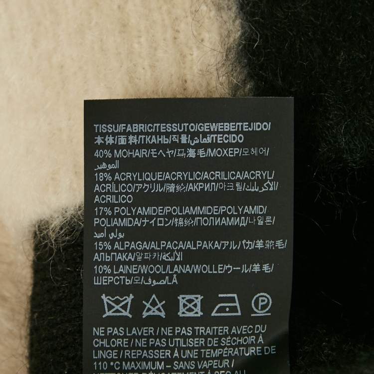 Pre Owned Saint Laurent Black/White Mohair Sweater XS