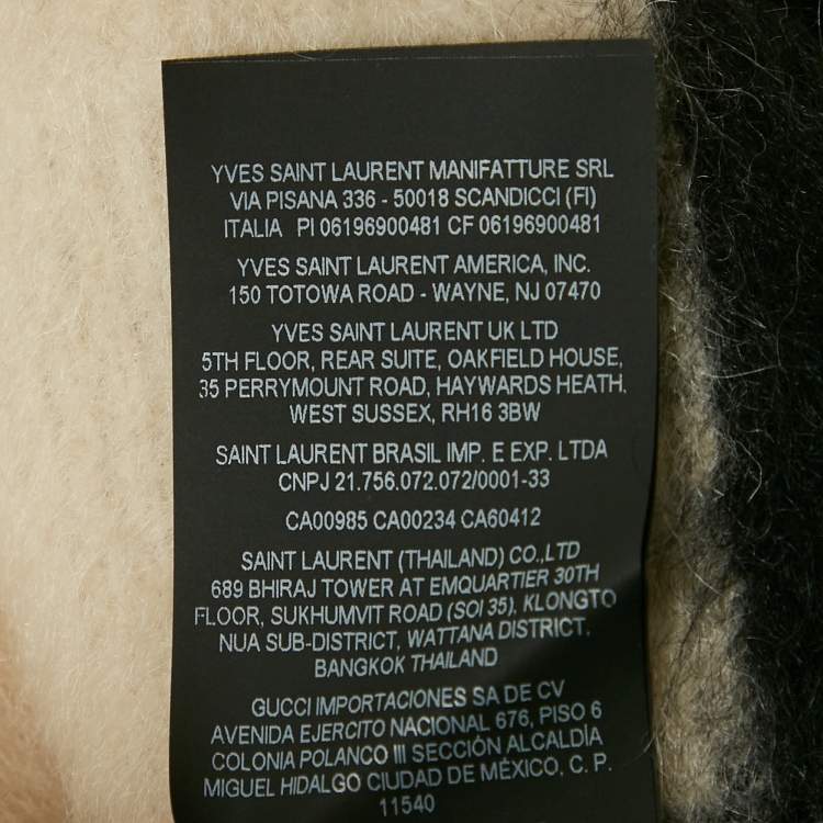 Pre Owned Saint Laurent Black/White Mohair Sweater XS