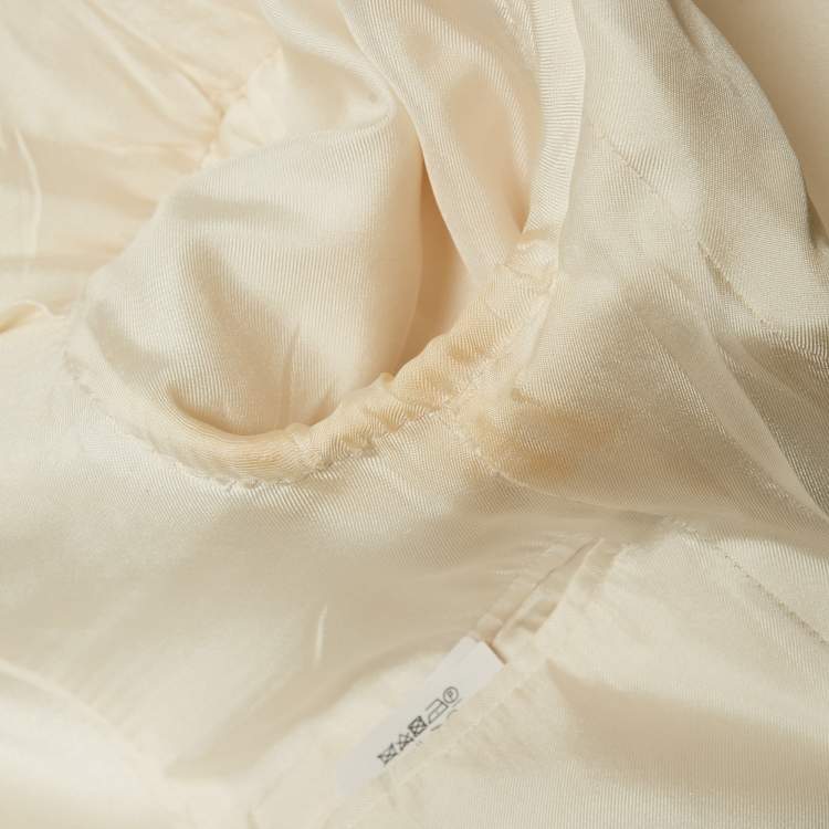 Pre Owned Saint Laurent Cream Wool Single-Breasted Blazer S