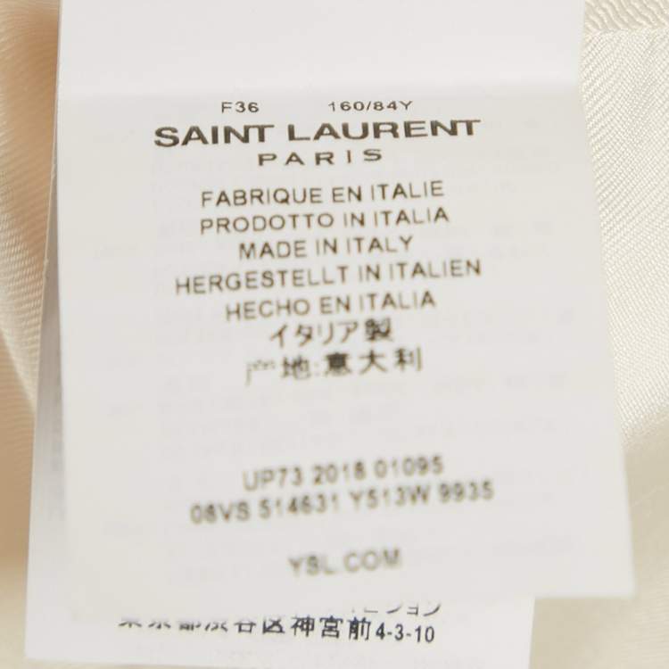 Pre Owned Saint Laurent Cream Wool Single-Breasted Blazer S