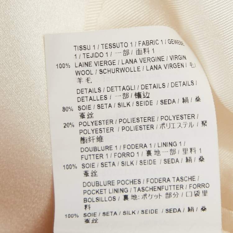 Pre Owned Saint Laurent Cream Wool Single-Breasted Blazer S