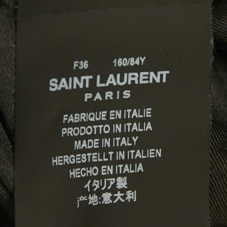 Pre Owned Saint Laurent Paris Black Faux Fur Double Breasted Coat S
